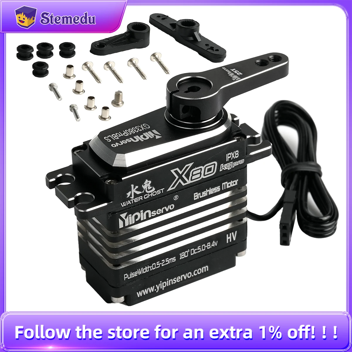 Rc Hobby Grade - Servomotore digitale da 80 kg interamente