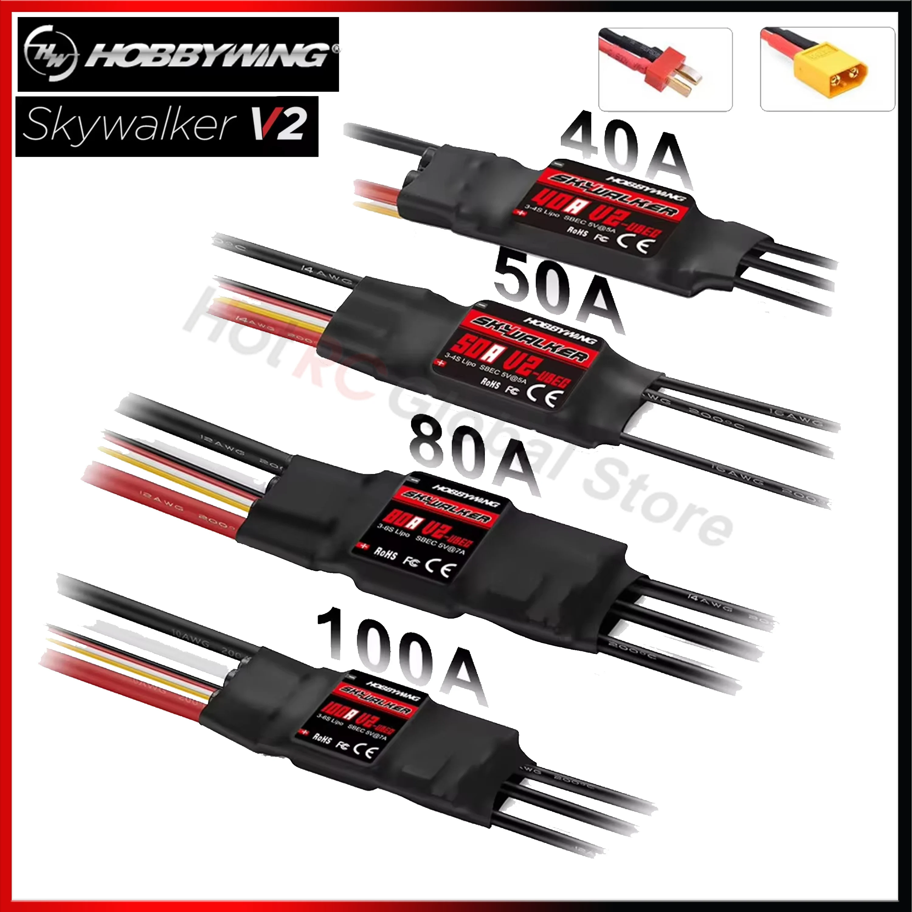 Rc Hobby Grade - HOBBYWING Skywalker V2 Series 40A 50A