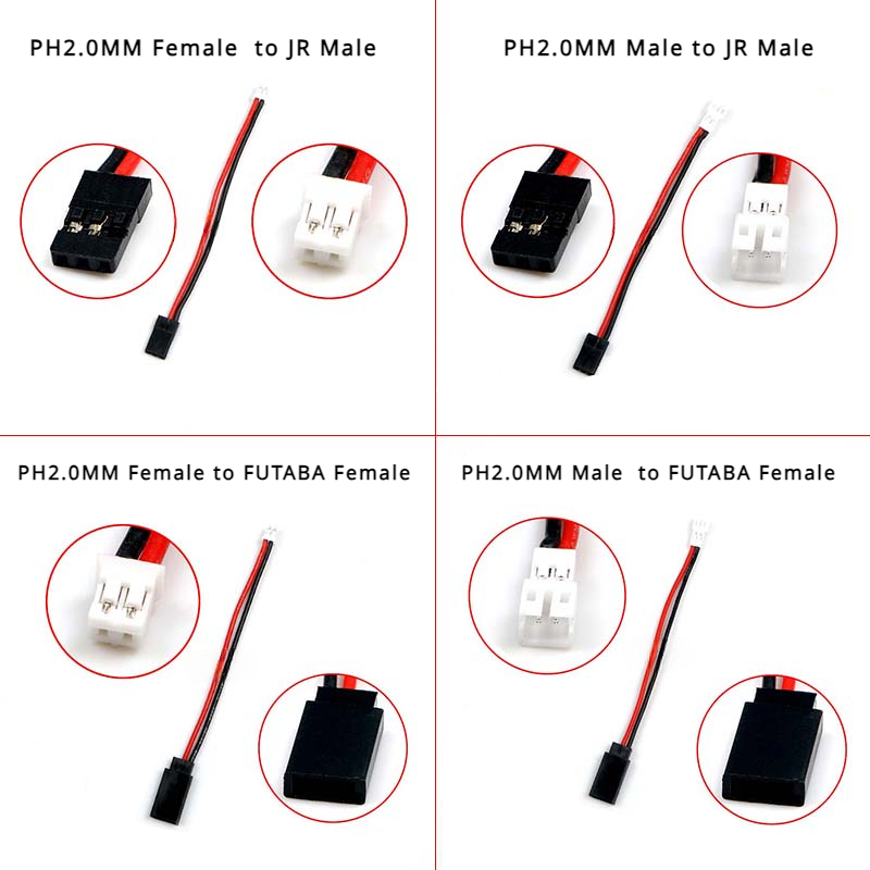 Rc Hobby Grade - 1/5/10 Pz/lotto PH2.0 Maschio/Femmina a JR/FUTABA