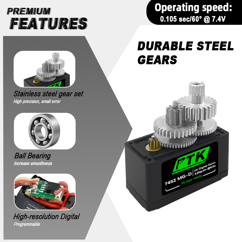 Servo Digitale PTK 7452 MG-D 9 - Rc Hobby Grade recensione e prezzo